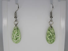 Load image into Gallery viewer, Earrings, Green Oval Flower Earrings, Unique Handmade Gift
