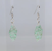 Load image into Gallery viewer, Earrings, Mint Green Polygon Pressed Flower Earrings,
