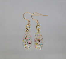 Load image into Gallery viewer, Earrings, Rainbow Oval Flower Earrings, Unique Handmade Gift
