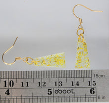 Load image into Gallery viewer, Earrings, Yellow Flower Earrings Triangle, Unique Handmade Gift

