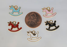 Load image into Gallery viewer, Rocking Horse Charms, Pink, White, Red, Blue, or Black, Unicorns
