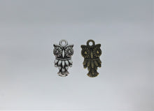 Load image into Gallery viewer, Owl Charms, Bronze or Silver Owl Charms, These Owl charms have huge eyes. Check them out.

