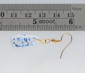 Earrings, Blue Flower Earrings Oval, Unique Handmade Gift