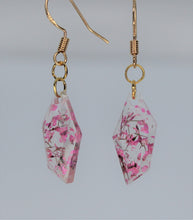 Load image into Gallery viewer, Earrings, Dark Pink Polygon Flower Earring, Unique handmade gift
