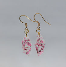 Load image into Gallery viewer, Earrings, Dark Pink Polygon Flower Earring, Unique handmade gift
