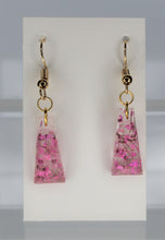 Load image into Gallery viewer, Earrings, Dark Pink Triangle Flower Earrings, Unique Handmade Gift
