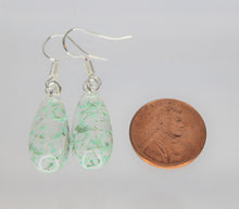 Load image into Gallery viewer, Earrings, Mint Green Oval Pressed Flower Earrings,
