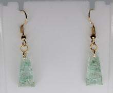 Load image into Gallery viewer, Earrings, Mint Green Triangle Pressed Flower Earrings,
