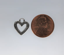 Load image into Gallery viewer, Heart, Small Paisley heart, Filigree heart charm
