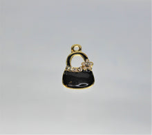 Load image into Gallery viewer, Purse, Purse Charms, Black purse charms, Rhinestone Charm
