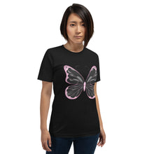 Load image into Gallery viewer, Butterfly T-Shirt Short-Sleeve, Black, Unisex T-Shirt
