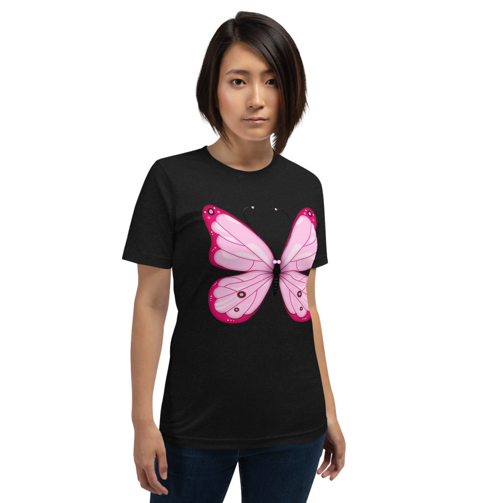 Pink Butterfly T-Shirt Short-Sleeve Unisex T-Shirt